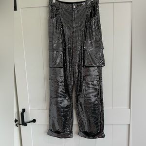 Sequin cargo pants from forever 21